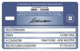 Europäische Krankenversicherungskarte (EHIC) Rückseite